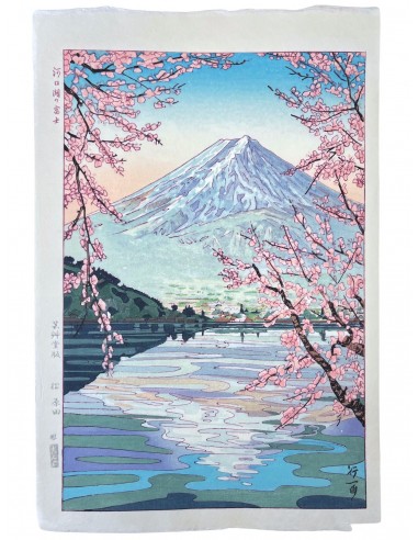 Estampe Japonaise de Okada Koichi | Mont Fuji vu du lac Kawaguchi Les magasins à Paris et en Île-de-France