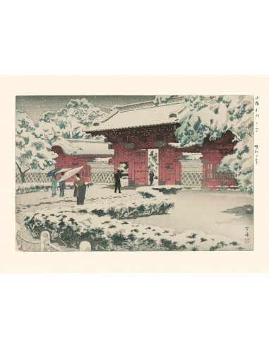 Neige à la Porte Rouge de Hongo de Kasamatsu Shiro | Reproduction Fine-Art en stock