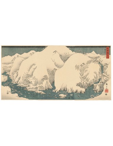 Neige sur les Montagnes Kiso de Hiroshige | Reproduction Fine Art livraison et retour toujours gratuits