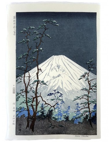 Estampe Japonaise de Okada Koichi | Mont Fuji vu de Hakone la nuit en ligne