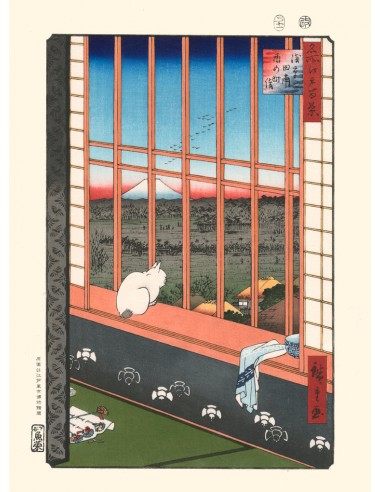 Chat à la fenêtre de Hiroshige | Reproduction Fine Art store