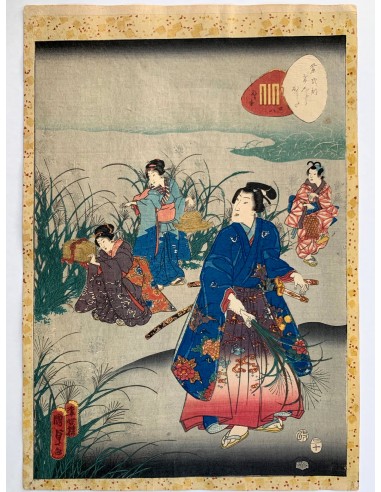 Estampe Japonaise de Kunisada II | Tempête à l'automne livraison gratuite