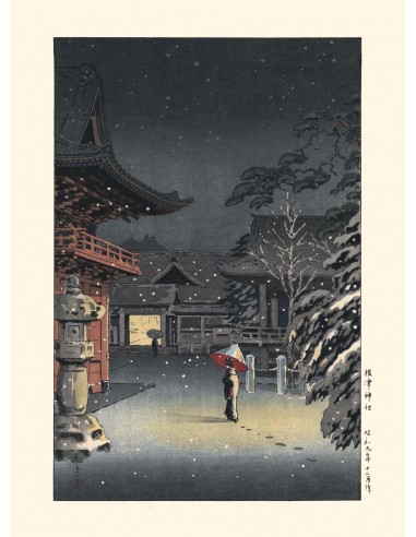 Neige au Sanctuaire de Nezu de Koitsu | Reproduction Fine Art pas chere