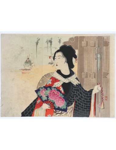 Estampe Japonaise de Takeuchi Keishu | Jeune femme au festival de Sanno de pas cher