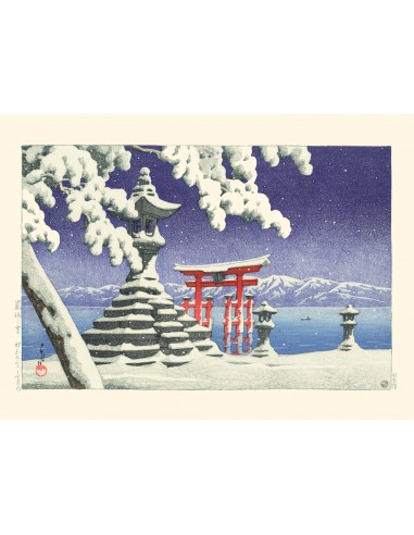 Neige à Miyajima de Hasui Kawase | Reproduction Fine Art À commander