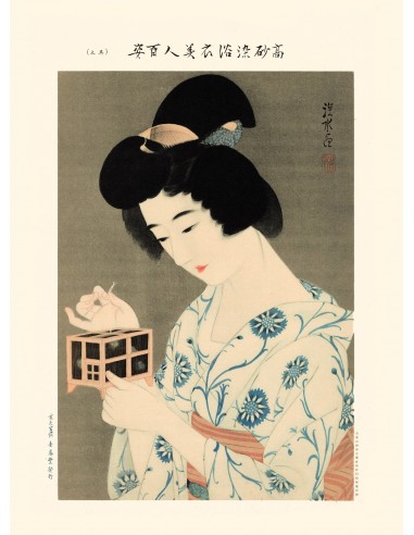 Beauté et cage à luciole, 100 beautés en kimono de Shinsui Ito | Reproduction Fine Art paiement sécurisé