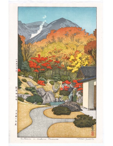 Estampe Japonaise de Yoshida Toshi | Automne au musée d'Hakone destockage