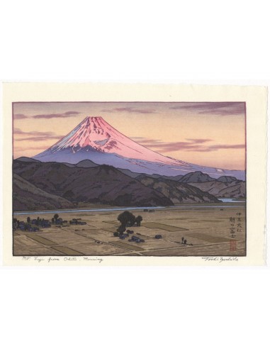 Estampe Japonaise de Yoshida Toshi | le Mont Fuji vu de Ohito, le matin Voir les baskets