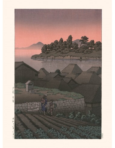 Coucher de Soleil sur Amakusa Honryo de Hasui Kawase | Reproduction Fine Art Amélioration de cerveau avec