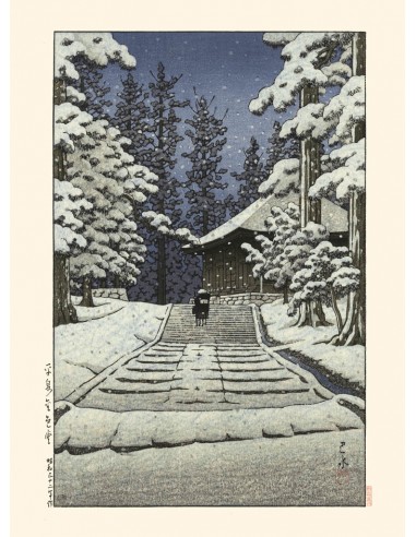 Neige sur le Konjikido de Hasui Kawase | Reproduction Fine Art Les magasins à Paris et en Île-de-France