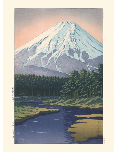 Mont Fuji vu de Oshino  de Hasui Kawase | Reproduction Fine Art les ctes