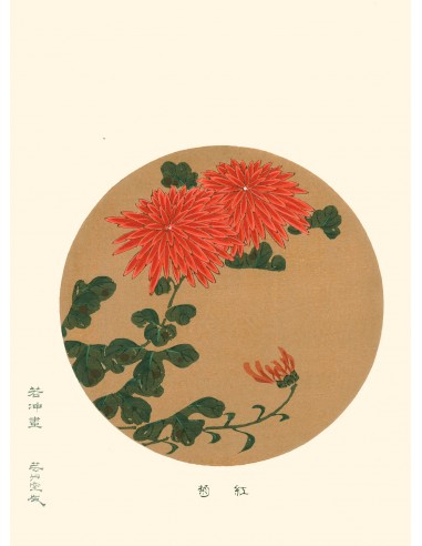 Chrysanthèmes Rouges de Jakuchu Ito | Reproduction Fine Art français