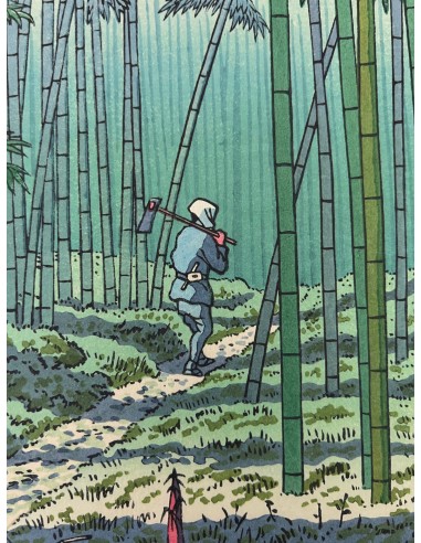 Estampe Japonaise de Takeji Asano | La Forêt de bambou de Sagano vente chaude votre 