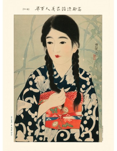 Beauté en kimono de Shinsui Ito | Reproduction Fine Art rembourrage situé sous