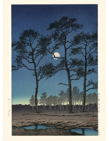 Lune d'hiver à Toyama Gahara de Hasui Kawase | Reproduction Fine Art Amélioration de cerveau avec