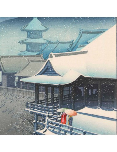 Neige sur le Kiyomizu de Hasui Kawase | Reproduction Fine Art le concept de la Pate a emporter 