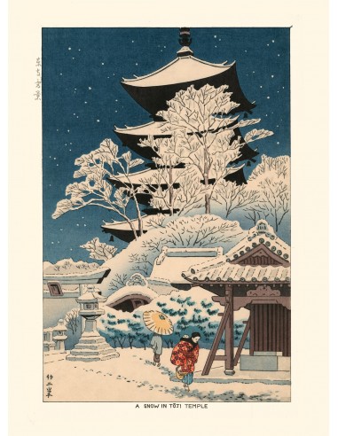 Neige au temple Toji de Takeji Asano | Reproduction Fine Art france