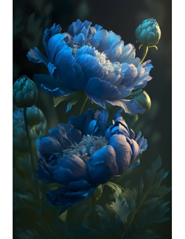 Tableau Pivoine Bleu Economisez 