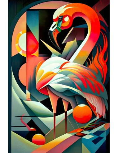 Tableau Flamant Rose Abstrait online