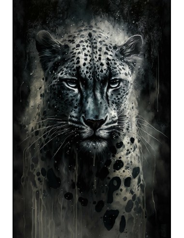 Tableau Leopard Noir et Blanc sur le site 