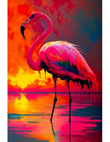 Tableau Flamant Rose Exotique livraison gratuite