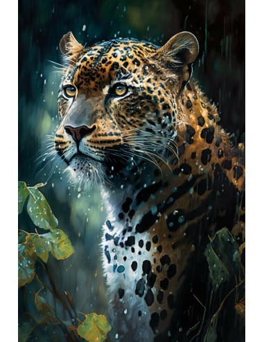 Tableau Regard Leopard Naif du meilleur 