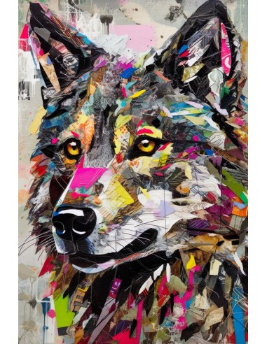 Tableau Collage Loup chez Cornerstreet bien 