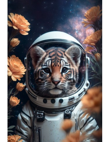 Tableau Tigre Astronaute des créatures d'habitude