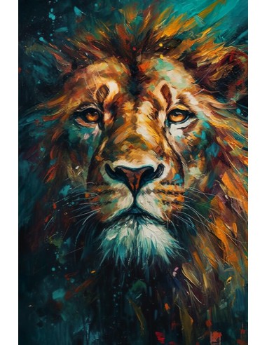 Tableau Tete de Lion Couleur Livraison rapide