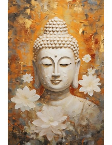 Tableau Bouddha Blanc pas chere